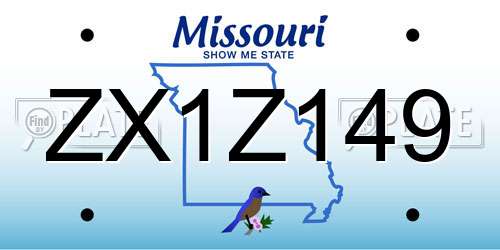 ZX1Z149 Missouri License Plate