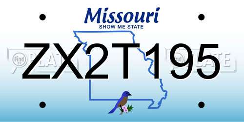 ZX2T195 Missouri License Plate