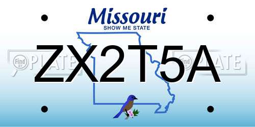 ZX2T5A Missouri License Plate