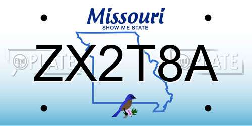 ZX2T8A Missouri License Plate