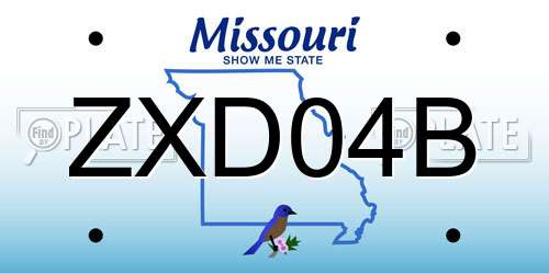 ZXD04B Missouri License Plate