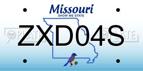 ZXD04S Missouri License Plate