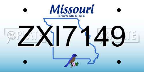 ZXI7149 Missouri License Plate