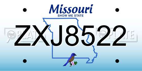 ZXJ8522 Missouri License Plate