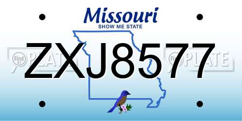 ZXJ8577 Missouri License Plate