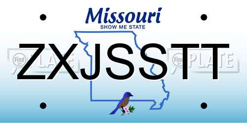 ZXJSSTT Missouri License Plate