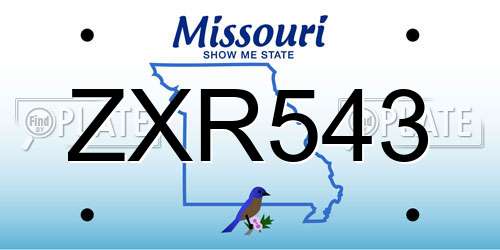ZXR543 Missouri License Plate