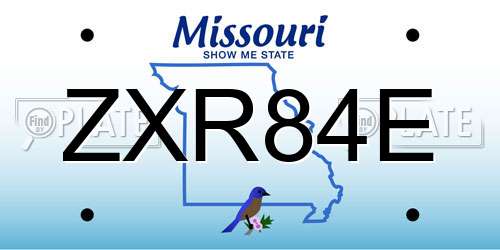 ZXR84E Missouri License Plate
