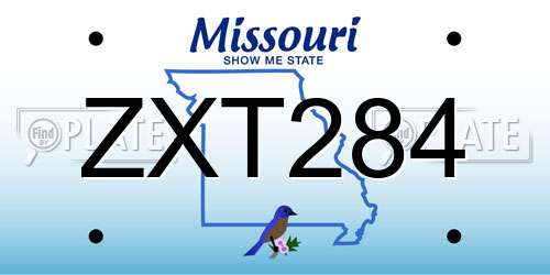 ZXT284 Missouri License Plate