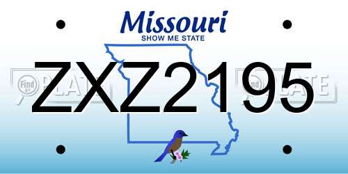 ZXZ2195 Missouri License Plate