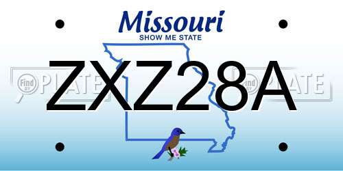 ZXZ28A Missouri License Plate