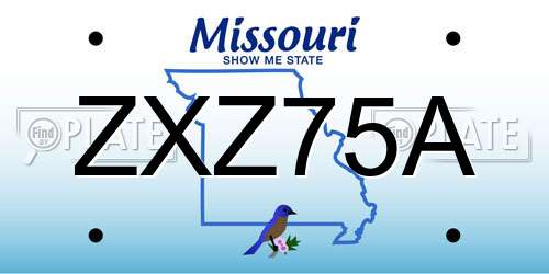 ZXZ75A Missouri License Plate