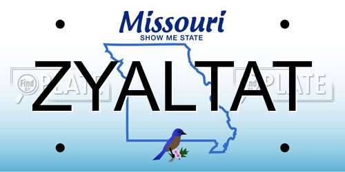 ZYALTAT Missouri License Plate