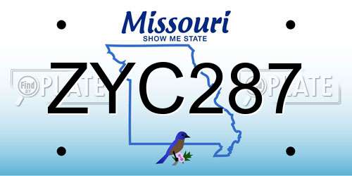 ZYC287 Missouri License Plate