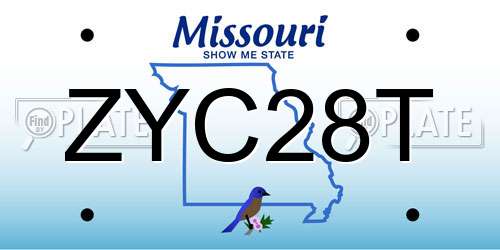 ZYC28T Missouri License Plate