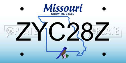 ZYC28Z Missouri License Plate
