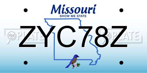 ZYC78Z Missouri License Plate