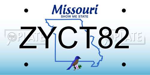 ZYCT82 Missouri License Plate