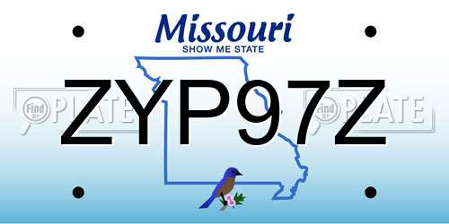 ZYP97Z Missouri License Plate