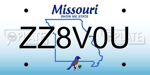 ZZ8V0U Missouri License Plate