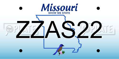 ZZAS22 Missouri License Plate