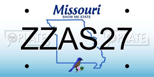 ZZAS27 Missouri License Plate