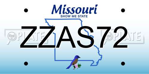 ZZAS72 Missouri License Plate