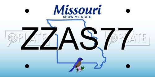 ZZAS77 Missouri License Plate