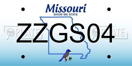 ZZGS04 Missouri License Plate
