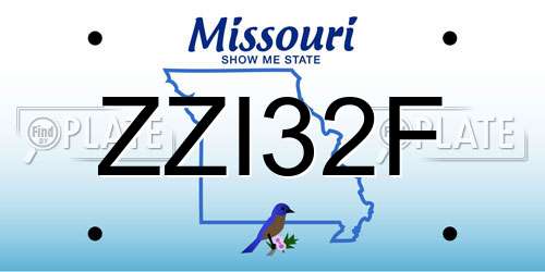 ZZI32F Missouri License Plate