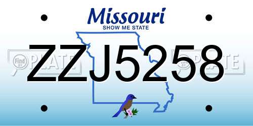 ZZJ5258 Missouri License Plate