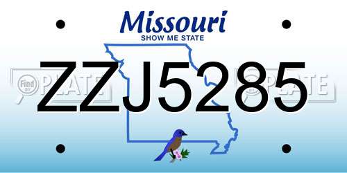 ZZJ5285 Missouri License Plate