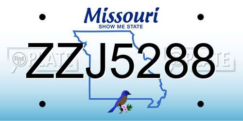 ZZJ5288 Missouri License Plate