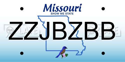 ZZJBZBB Missouri License Plate