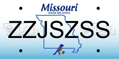 ZZJSZSS Missouri License Plate