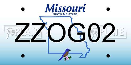 ZZOG02 Missouri License Plate