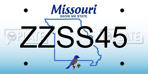 ZZSS45 Missouri License Plate