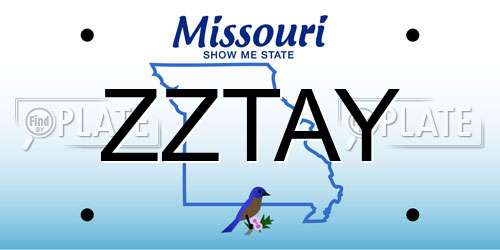 ZZTAY Missouri License Plate