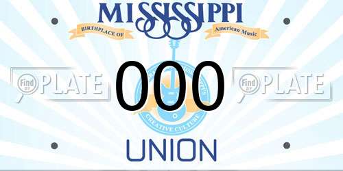 000 Mississippi License Plate