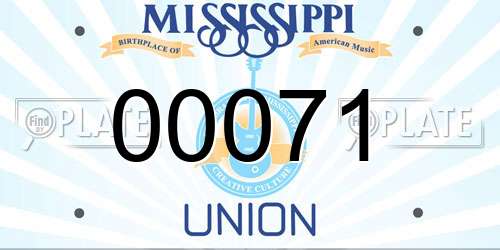 00071 Mississippi License Plate