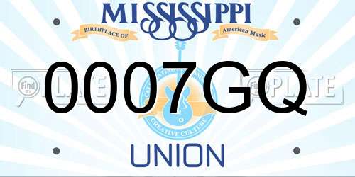 0007GQ Mississippi License Plate