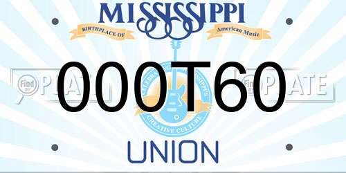 000T60 Mississippi License Plate