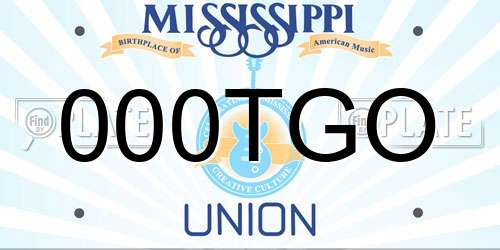 000TGO Mississippi License Plate