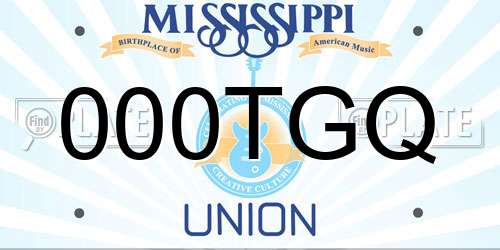 000TGQ Mississippi License Plate