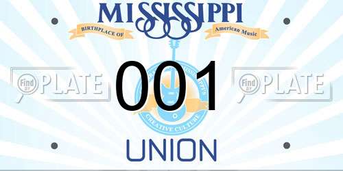 001 Mississippi License Plate
