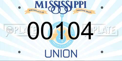 00104 Mississippi License Plate