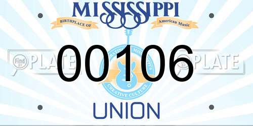 00106 Mississippi License Plate