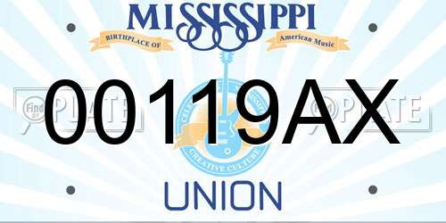 00119AX Mississippi License Plate