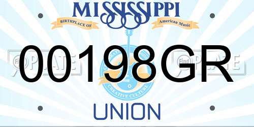 00198GR Mississippi License Plate