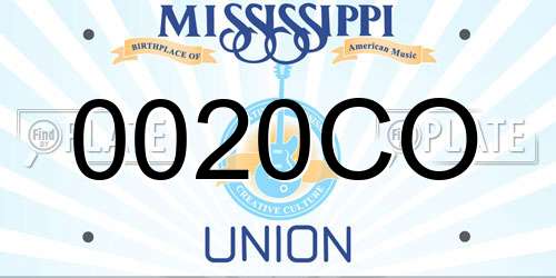 0020CO Mississippi License Plate